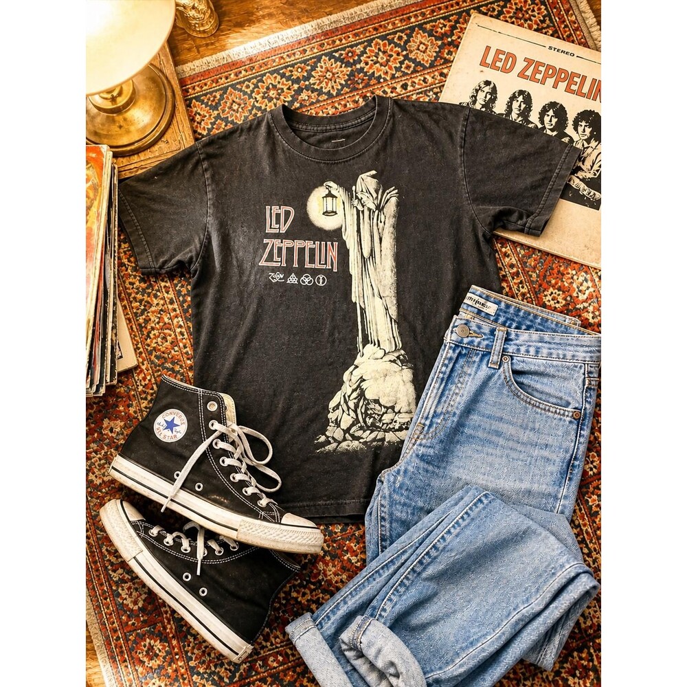 Led Zeppelin “The Hermit” Zoso Black Graphic Concert T-Shirt | Classic Rock Band